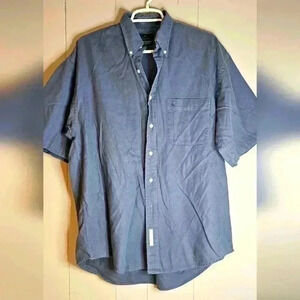 Greg Norman Collection Blue Pocket Button Short Sleeve Shirt Medium